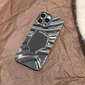 Suitable for apple 16pro wave mirror electroplated mobile phone case iphone12/11 silver all-inclusive anti-fall protective case