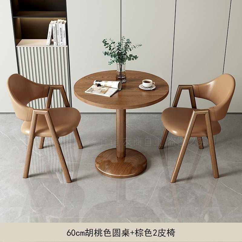 Minimalist modern negotiation table and chair set - perfect for bubble tea shops, coffee shops, dining tables, balcony round tables, casual small spaces, and reception areas