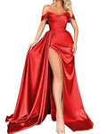 direct sales cross-border trade banquet high-slit sexy host one-shoulder slimming party evening dress