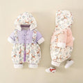 Newborn infant baby girl onesie - newborn to first birthday, thickened, faux two-piece outerwear, super cute romper, trendy swaddle
