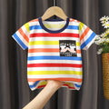Kids' short-sleeve t-shirt, 100% cotton, baby undershirt, boys' and girls' summer top, 0-7 years old, dropshipping available