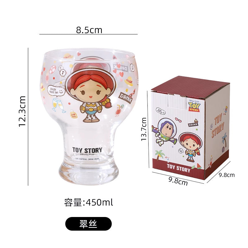 New cartoon glass beer cup high value soda lime glass cup couple household summer cold drink cup color box