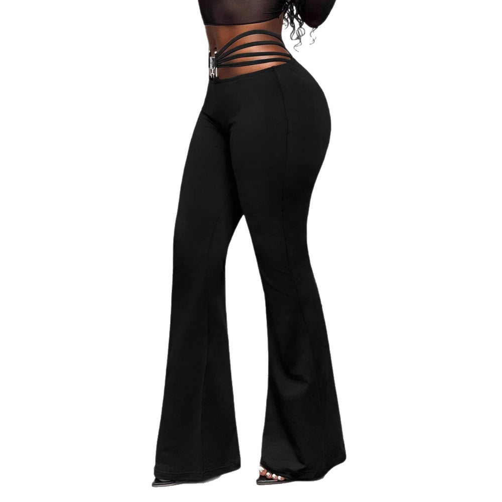 fall new arrival:  black tummy control, butt-lifting, flare leg pants - slimming, figure-flattering, long pants for activewear and everyday wear