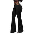fall new arrival:  black tummy control, butt-lifting, flare leg pants - slimming, figure-flattering, long pants for activewear and everyday wear
