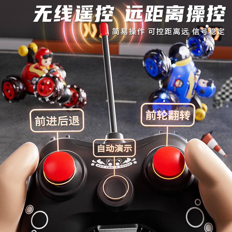 Kids' remote control car electric toy racing off-road stunt car tumbling toy dump truck birthday gift