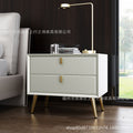 Bedside table free of installation drawer casual postmodern small cabinet accessible luxury scandinavian storage cabinet master bedroom classy leather