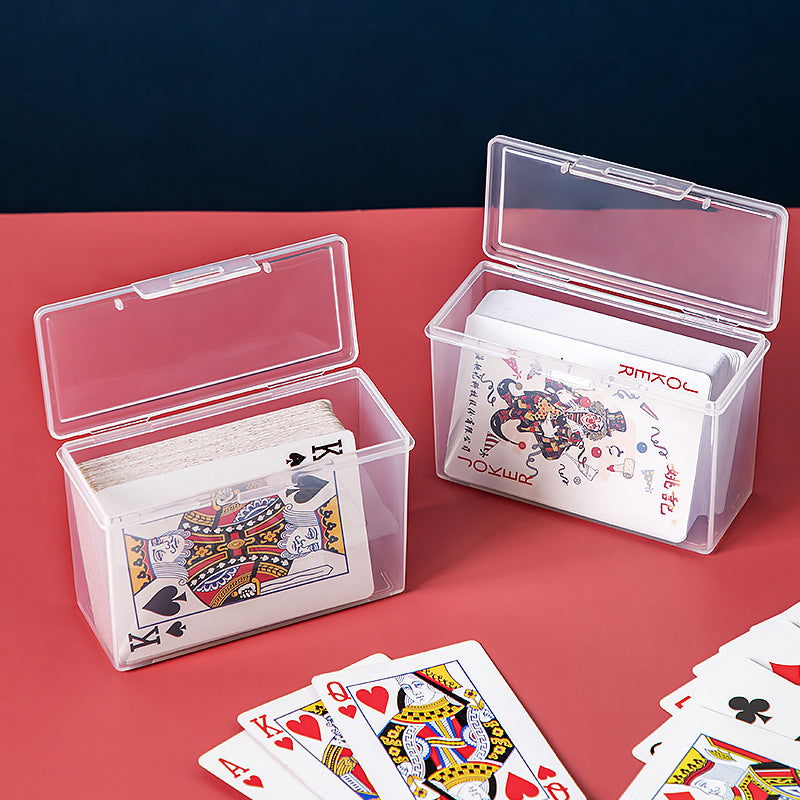 Compact and portable playing card storage box, flip cover, transparent card card storage box, sundries storage box in the drawer