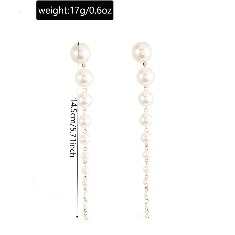 European and american cross-border non-imitation pearl tassel earrings - french retro, light luxury, high-end, unique, and versatile earrings wholesale