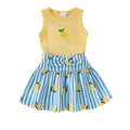 Baby clothing kids set children outfit yellow vest skirt two-piece set children's clothing