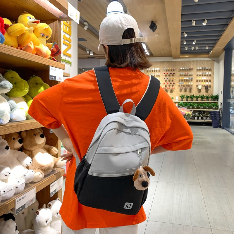 Simple Korean version schoolbag for women 2024 spring and summer new large-capacity junior high school students backpack fashionable contrasting color backpack for women