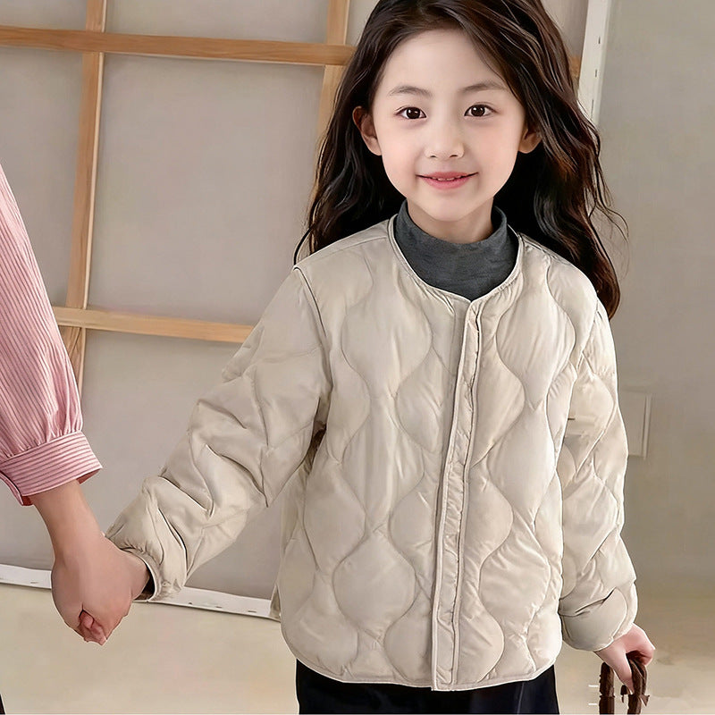 Girls' winter warmers: loose-fit, versatile, and cozy cotton-padded innerwear for girls - perfect for layering and keeping warm