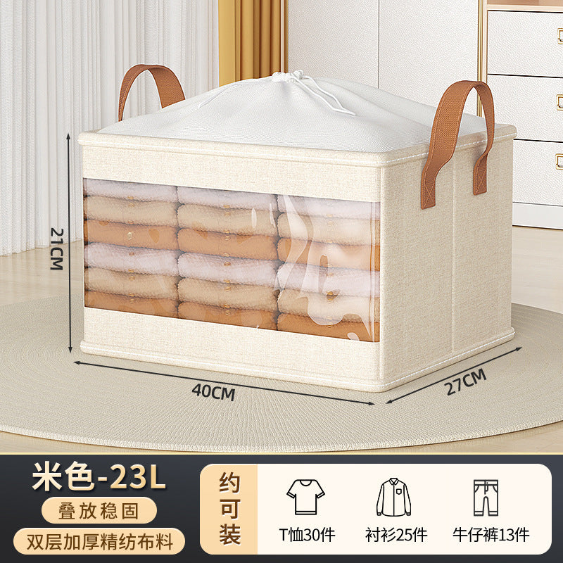 Large capacity clothes storage box balcony quilt wardrobe household wholesale finishing box dormitory bundle mouth portable storage basket