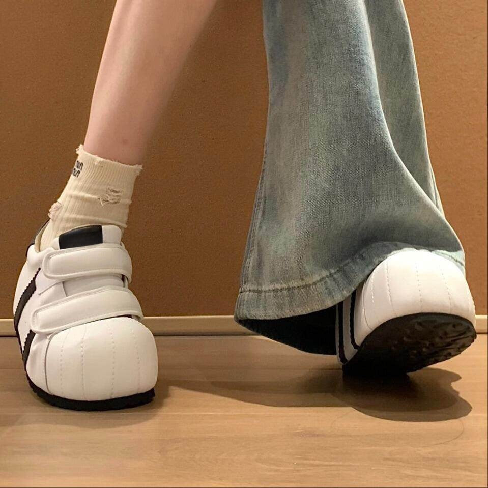 2026spring & fallflats hidden heel agar shoes big toe ugly cute bread casual shoes women's velcro sports german training shoes
