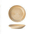 Japanese retro high-value ceramic steak plate, unique ceramic banquet kiln-change platter, dessert linear pattern dish