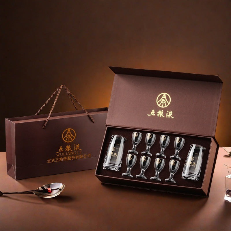 New chinoiserie gift box suit white wine glass wine set suit liquor glass glass wine jug small wine glass wine dispenser