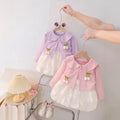 Girls' spring/autumn outfit set: stylish long-sleeve set for babies, new princess-style cute and sweet dress