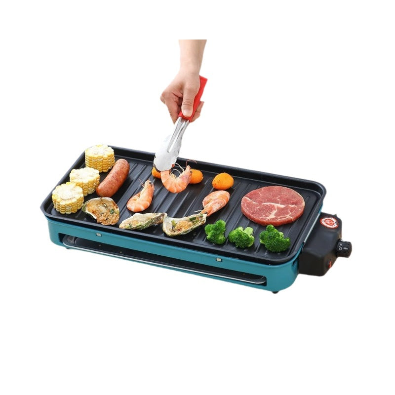 Electric rotisserie grill for home use - multifunctional bbq grill pan, korean style smokeless grill plate, bbq grill, rotating electric grill pan