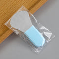 Lake blue pole: fan-shaped short handle brush