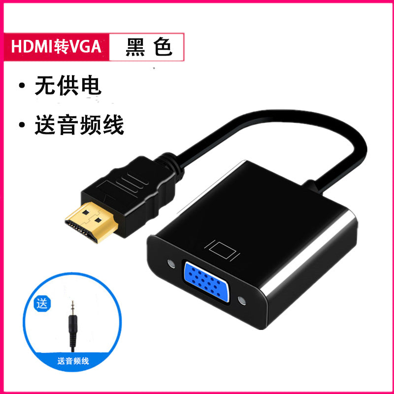 HDMI to VGA Converter with Audio Powered Laptop Monitor Projector Adapter Set Top Box