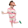 Girls' short-sleeve t-shirt set - summer  new collection - girls' summer clothing - kids' summer outfits - girls' summer apparel (big girls)