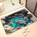 visual trap floor mat flannelfor home bathroom toilet absorbent non-slip mat entrance door mat