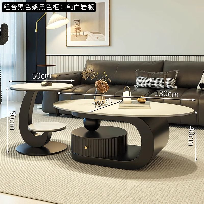 Accessible luxury italian slate coffee table cream style tea table tea table for home living room popular popular simple rental house coffee table