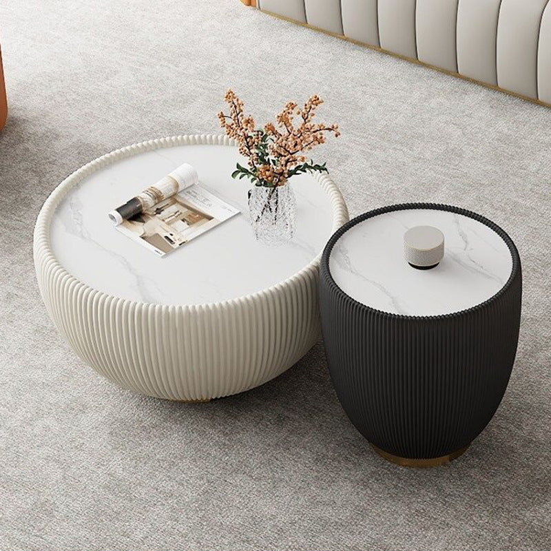 Cat scratch leather curved sofa living room segmented negotiation sofa coffee table combination shopping mall rest technology leather hotel lobby