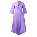 C8639  cross-border three-quarter sleeve tie backelegantelegancefashion asymmetrical skirt pleatedexportdress
