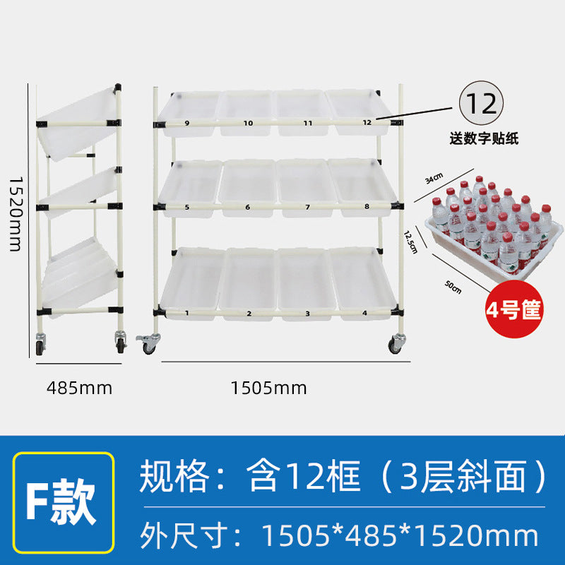 Mobile Shelf Wholesale Warehouse E-commerce Sorting Truck Wire Bar Picker Truck Silent Wheel Plastic Basket Wire Bar Truck Trolley