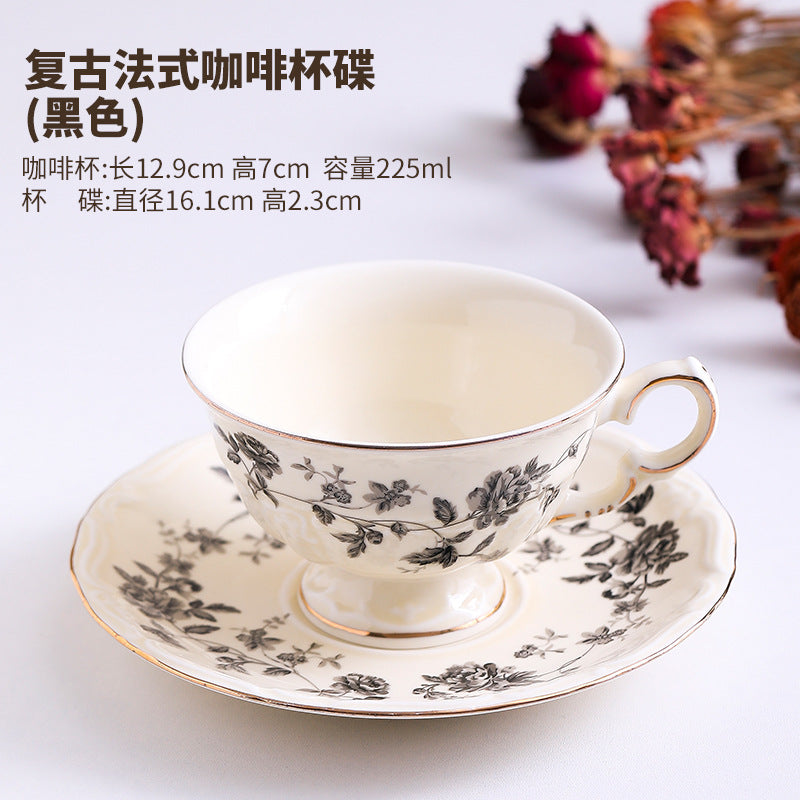 French-inspired, minimalist luxury afternoon tea milk mug, perfect for the office. classic retro ceramic teacup with a regal, courtly aesthetic