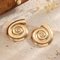 European and american cross-border jewelry: trendy ocean-inspired spiral seashell stud earrings - perfect for vacation, casual wear, and versatile metal earrings for women