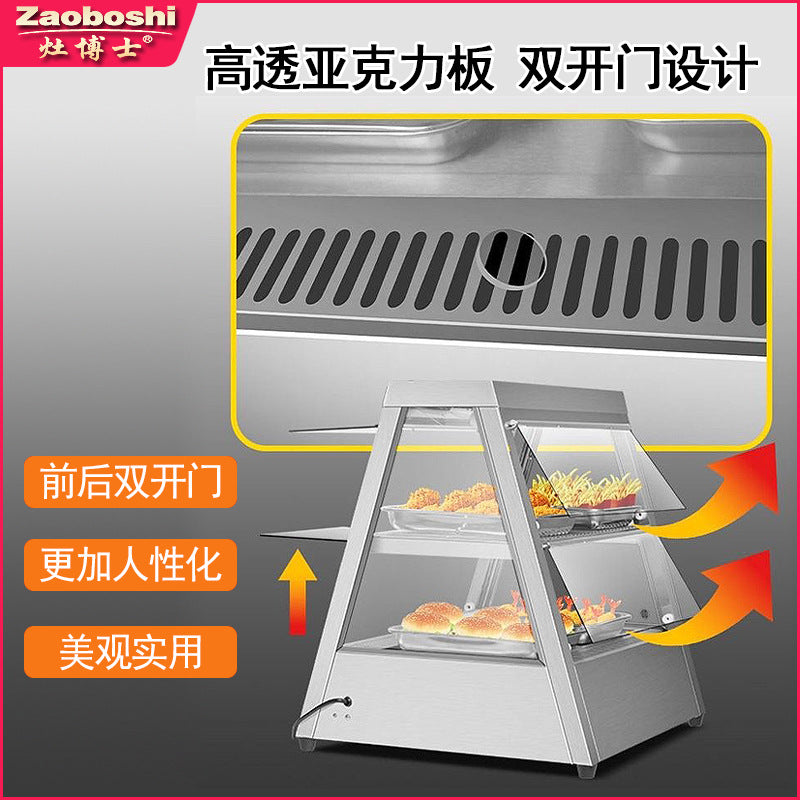 Fried food insulation sales display cabinet Desktop insulation cabinet Hamburg egg tart display Commercial desktop crispy cabinet
