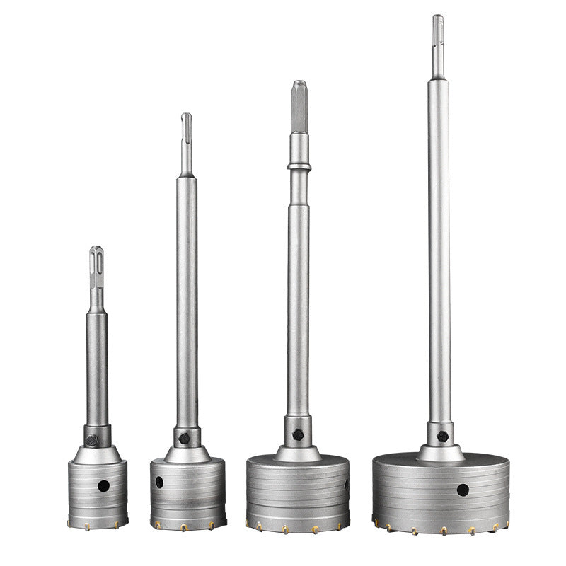 Wall hole opener drill bit electric hammer impact drill air conditioning hole punching through wall hollow concrete water pipe dry drilling suit