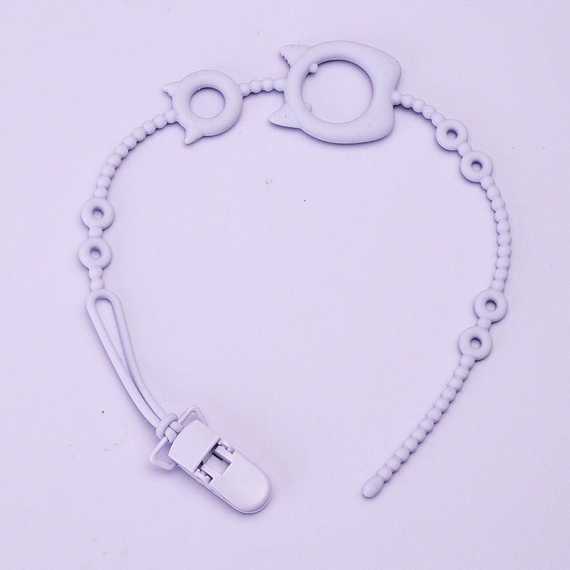 Directly from the manufacturer, infant pacifier silicone chain buckle pacifier chain clip, infant silicone anti-drop chain