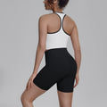 pure color double-sided brocade beautiful back tight-fitting breathable yoga suit training sports running fitness two-piece set for women