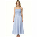 cross-border fashion blue and white striped summer new bandeau cami dress