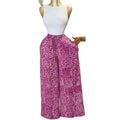 European and american women's clothing  autumn new sweet and fresh printed drawstring design high-waisted slimming wide-leg pants