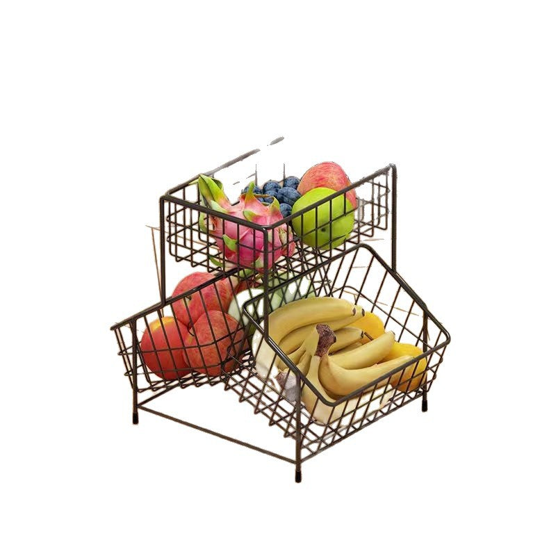 European-style tiered fruit basket - living room coffee table fruit platter - kitchen spice rack - multi-purpose multi-tier storage shelf