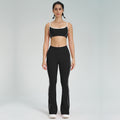 thin shoulder strap detachable chest pad fitness sling nude flared pants sports intimates yoga suit for women