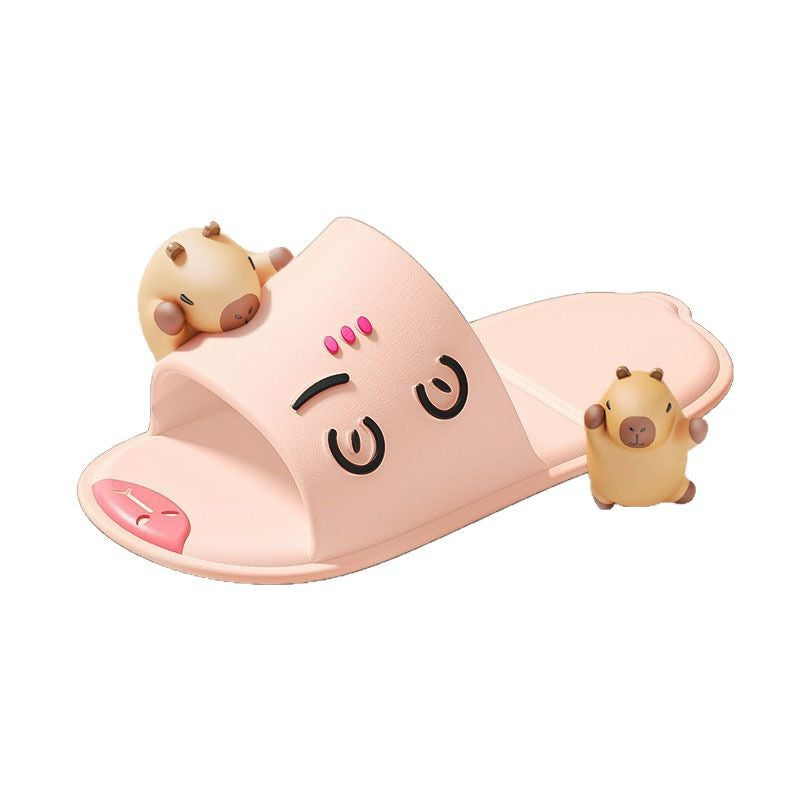 Eva foldable travel cartoon slippers - portable, non-slip disposable slippers for men and women, perfect for travel, business trips, and hotels