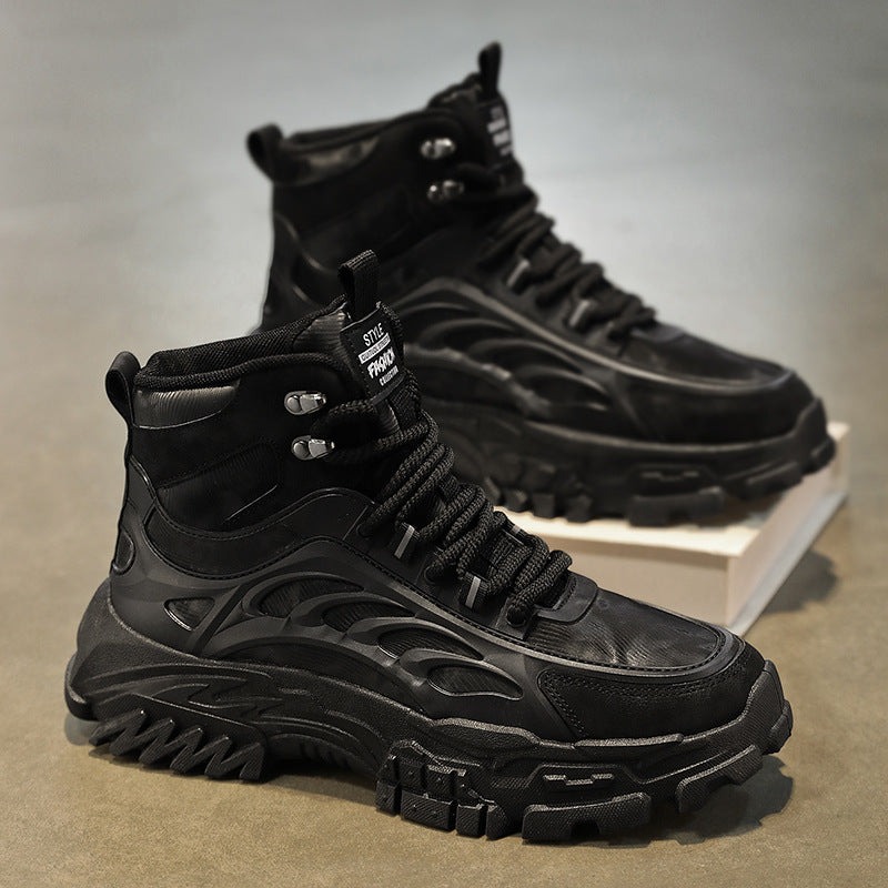 Men's shoes: new autumn 2025 men's martin boots - trendy, versatile work boots, slip-resistant, wear-resistant, thick-soled high-top boots