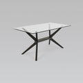 Nordic dining table - tempered glass, modern minimalist rectangular table with a touch of luxury