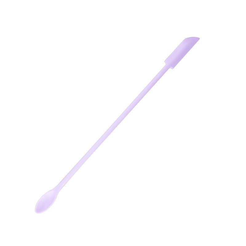 Double-ended mini silicone spatula spoon - dual-tip scraper for bread, jam, baking, and cosmetic bottle cleaning