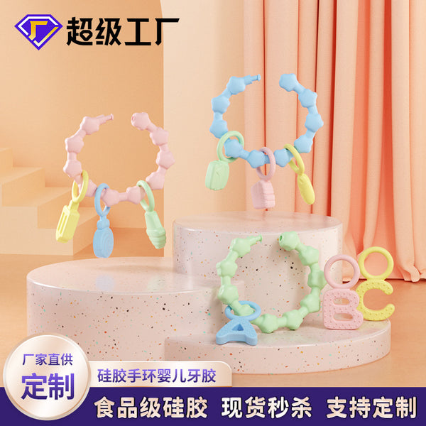 Baby silicone bracelet, toothpaste, baby anti-eating hand glue, gnawing baby teeth, toy pacifier, molar stick