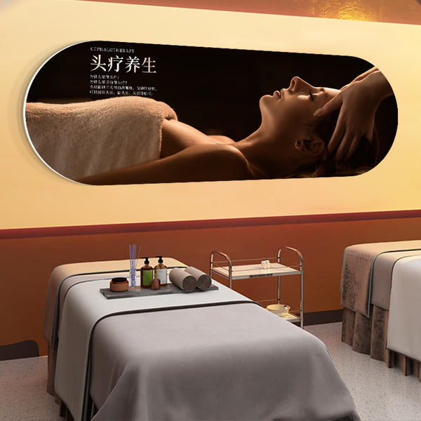Wellness center room arrangement soft decoration wall hanging painting head therapy massage spa promotional poster beauty salon cultural wall decoration
