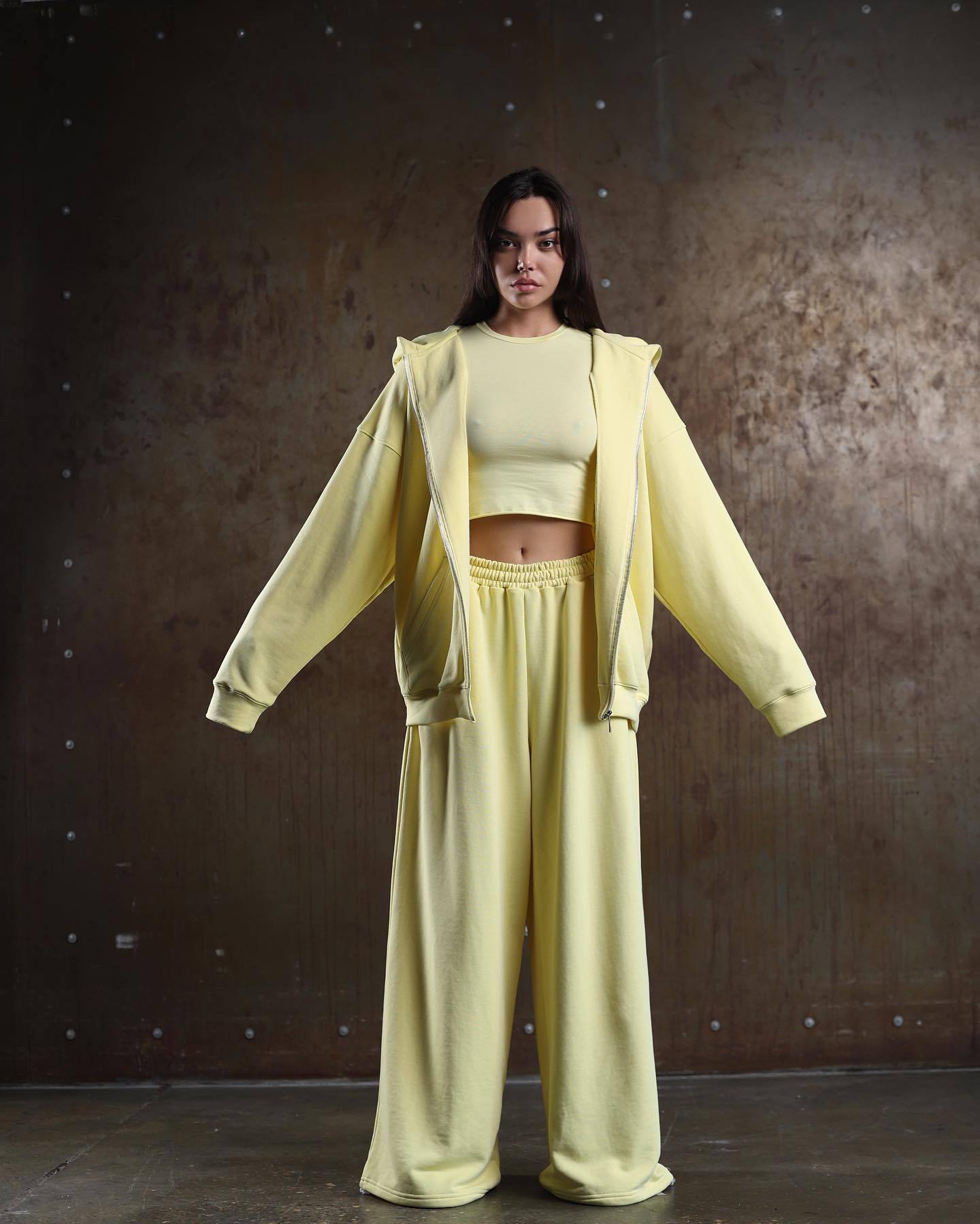 European and American Independent Station New Women's Suit Casual Hooded Long Sleeve Sweater Cardigan Pants Suit Fashion Suit Women