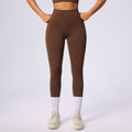 Amazon's new flap pocket pants yoga pants tight elastic shaping sports pants women's high waist belly control butt lift fitness pants