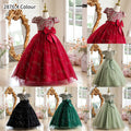 Ready-to-ship girls' formal dresses: vintage-inspired, high-end elegant mesh panel design for piano recitals and flower girls