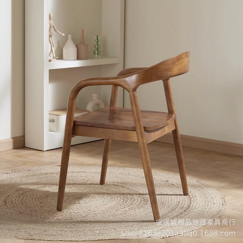 Chinese restaurant all solid wood dining chair creative study back chair Shu Mei Te chair sales department tea log negotiation chair