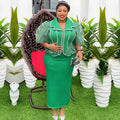 African plus size women's skirt suit cross-border export  new rhinestone patchwork two-piece dress